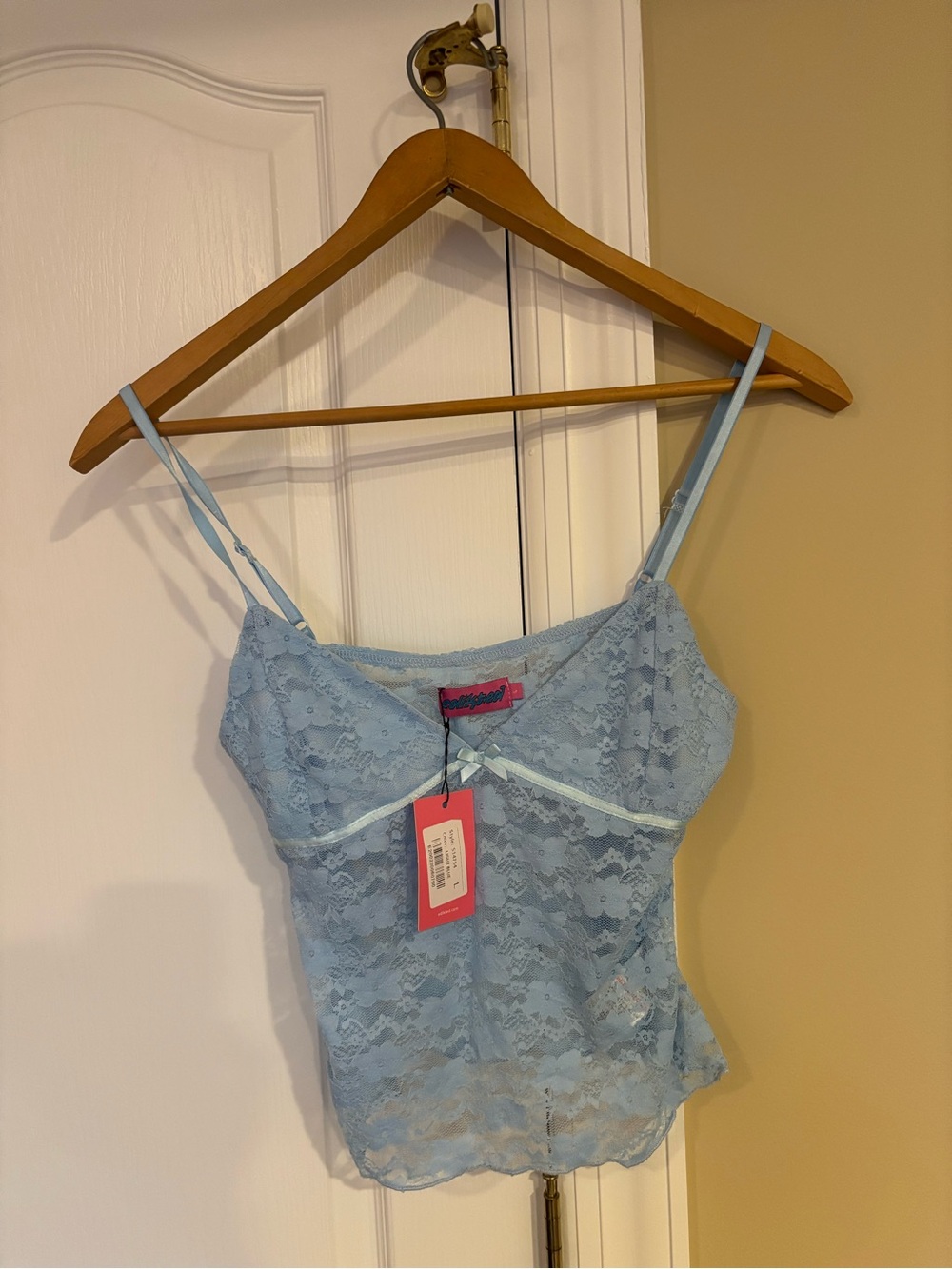 Light Blue Lace Spaghetti Strap Camisole